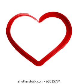 Painted heart shape Valentine's day vector background