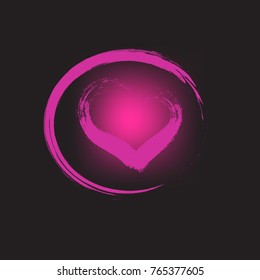Painted Heart. Vector illustration
