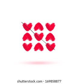 Painted hearts