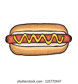 Painted hot dog, vector illustration