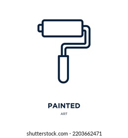 icono pintado de la colección de arte. Icono de contorno de equipo, pintado lineal delgado, aislado en fondo blanco. Signo pintado de vector de línea, símbolo para web y móvil