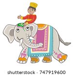 painted Indian elephant and the Sultan
