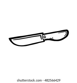 Painted kitchen knife, vector illustration