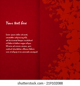 Painted leaves vector greeting card template 