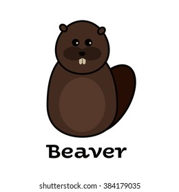 Painted line figure of beaver.