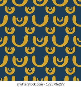 Painted lines in curved shapes. Vector repeat pattern. Great for home decor, wrapping, scrapbooking, wallpaper, gift, kids, apparel. 