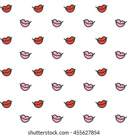 painted lips pattern seamless vector