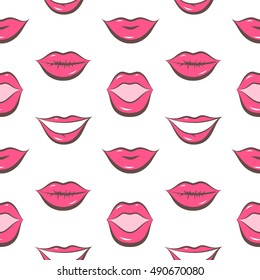 painted lips pattern seamless vector