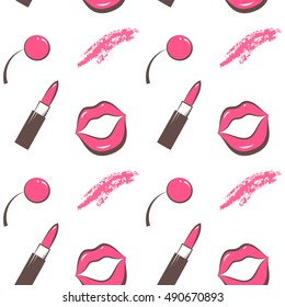 painted lips pattern seamless vector