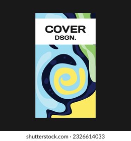 Painted liquid marble cover template illustration