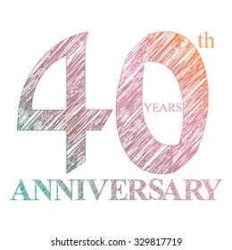 A painted the logo of the 40th anniversary with a circle. Number of years