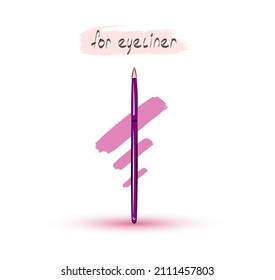 Painted, makeup artist's brush thin for lip liner, Fashionable Colors