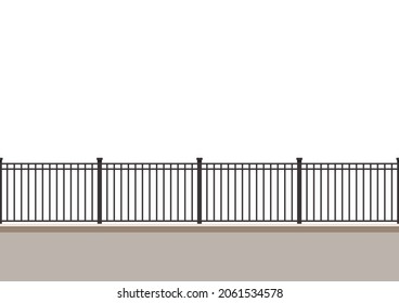 Painted metal fences isolated on white background. Fences vector.