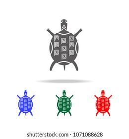 The painted Mexican tortoise icon. Elements of culture of Mexico multi colored icons. Premium quality graphic design icon. Simple icon for websites, web design, mobile app on white background