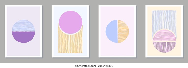 Colección vectorial de banners minimalistas pintados. Las acuarelas rompen fondo. marcos de estilo chino. Fantásticas plantillas de ilustraciones. Elementos Doodle.
