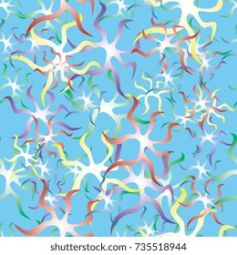 Painted neurons on a blue background