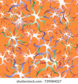 Painted neurons on an orange background