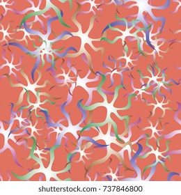 Painted neurons on a red background