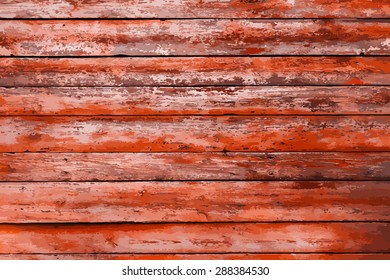 bemalt alte Holzwand. roter Hintergrund, Vektorgrafik