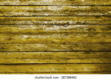 painted old wooden wall. yellow background, vector