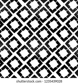 Painted pattern with geometric shapes on a white background.