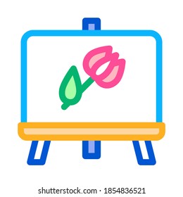 painted picture flower icon vector. painted picture flower sign. color symbol illustration