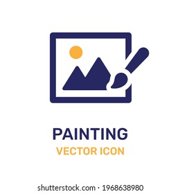 Painted picture icon. Art concept. Vector illustration