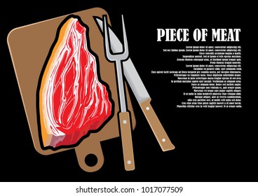 A painted piece of fresh meat