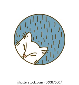 Painted polar fox in a circle
