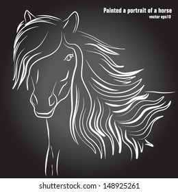 Painted portrait of a horse (vector eps10)