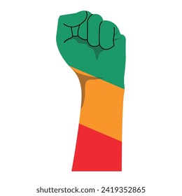 Painted raising hand protest gesture Vector illustration