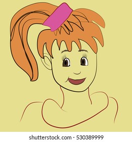painted red-haired girl