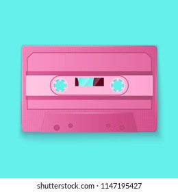 Painted Retro pink cassette tapes