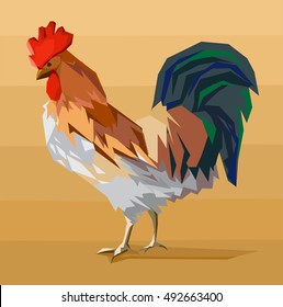 painted rooster, vector illustration cock, the cock vector illustration. Poultry farming