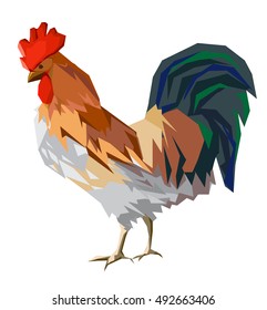painted rooster, vector illustration cock, the cock vector illustration. Poultry farming