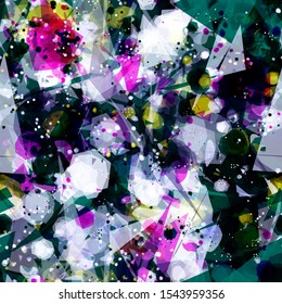 Painted seamless texture from blots. Abstract vector background for web page, banners backdrop, fabric, home decor, wrapping
