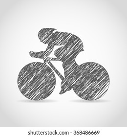 painted silhouette of a cyclist. logo