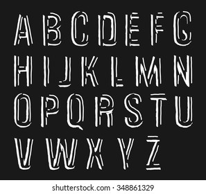Painted and sketched vector abc, font, 3D, alphabet