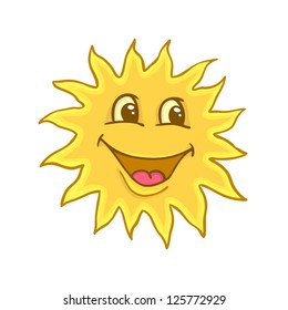 Painted smile of sun, vector illustration