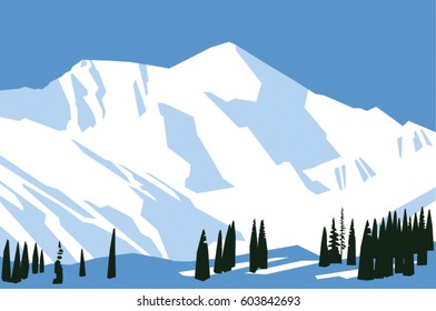 Painted snow mountains