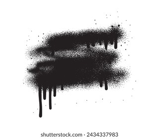 Painted spray elements. Grunge graffiti painted borders and shapes, dirty splatter street art strokes. Spray textured black lines vector illustration set. Graffiti art dirty, spot grunge splattered.