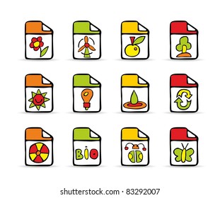 painted square natural icons