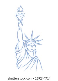 Painted Statue of Liberty - vector illustration