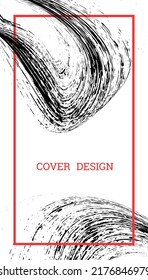 Painted strokes, waves. Abstract cover, vector.