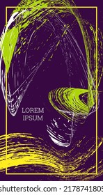 Painted strokes, waves. Abstract cover, vector.