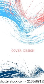 Painted strokes, waves. Abstract cover, vector.
