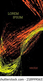 Golpes pintados, olas. Cubierta abstracta, vector.