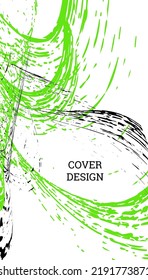 Painted strokes, waves. Abstract cover, vector.