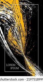 Painted strokes, waves. Abstract cover, vector.
