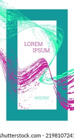 Painted strokes, waves. Abstract cover, vector.